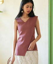 アシメトリーノースリーブサマーニットsdpxyf6119-103-13