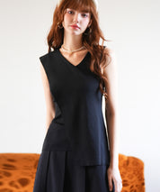 アシメトリーノースリーブサマーニットsdpxyf6119-103-8