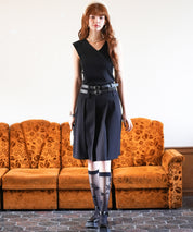 アシメトリーノースリーブサマーニットsdpxyf6119 ブラック