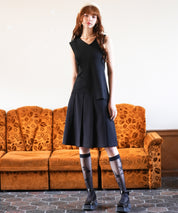 アシメトリーノースリーブサマーニットsdpxyf6119 ブラック