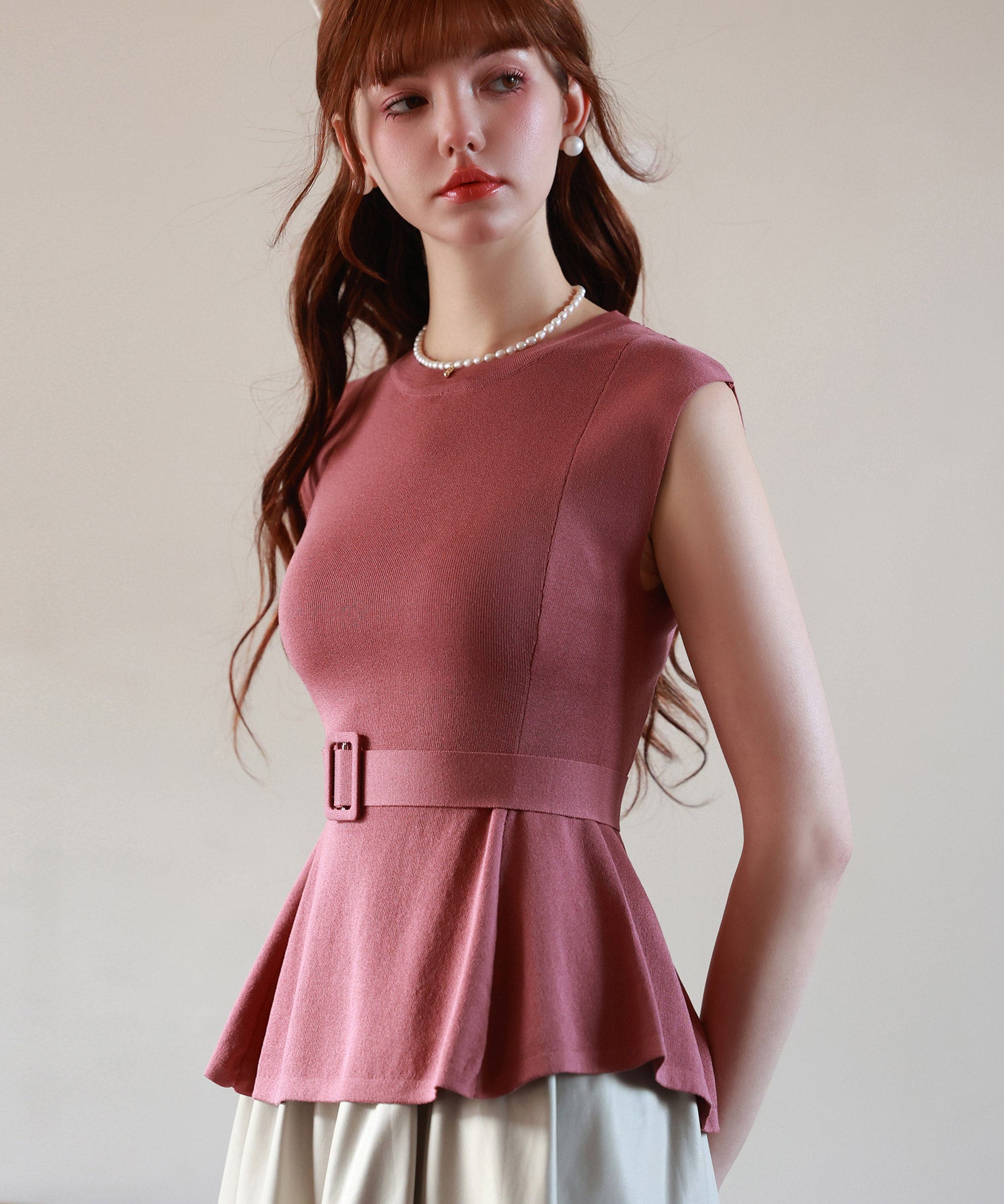 【2way】ペプラム裾サマーニットsdpxyf6129-103-13