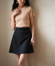 リブ編みクルーネックサマーニットsdpxyf6133 ベージュ