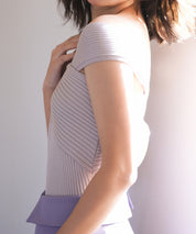 リブ編み3way サマーニットトップスsdpxyf6158 ピンクベージュ