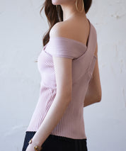 リブ編み3way サマーニットトップスsdpxyf6158 ピンク