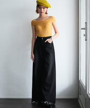 リブ編み3way サマーニットトップスsdpxyf6158 マスタード