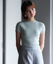 フレンチスリーブリブ編みサマーニットsdpxyf6159 ミント