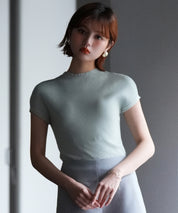 フレンチスリーブリブ編みサマーニットsdpxyf6159 ミント