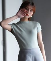 フレンチスリーブリブ編みサマーニットsdpxyf6159 ミント