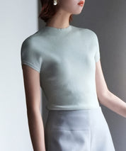 フレンチスリーブリブ編みサマーニットsdpxyf6159 ミント