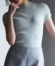 フレンチスリーブリブ編みサマーニットsdpxyf6159 ミント