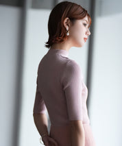 カットアウトプチハイネックリブニットプルオーバーsdpxyf6165 ピンク