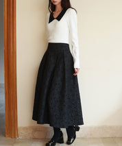 トレンドの襟付きリブニットsdpxyf6316 ホワイト