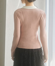 トレンドの襟付きリブニットsdpxyf6316 ピンク