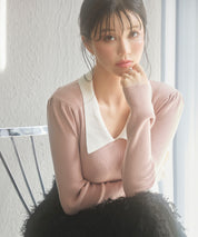 トレンドの襟付きリブニットsdpxyf6316 ピンク