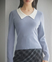 トレンドの襟付きリブニットsdpxyf6316-103-72