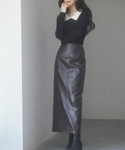 トレンドの襟付きリブニットsdpxyf6316 ブラック