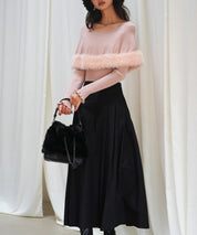 ファー付きケープライクニットプルオーバーsdpxyf6329 ピンク