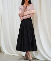 ファー付きケープライクニットプルオーバーsdpxyf6329 ピンク