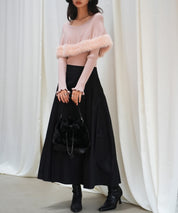 ファー付きケープライクニットプルオーバーsdpxyf6329 ピンク