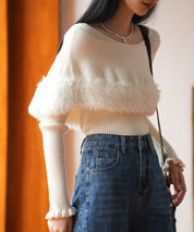 ファー付きケープライクニットプルオーバーsdpxyf6329-103-38