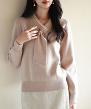 リボンハイゲージ編みニットプルオーバーsdpxyf6581-103-14