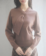 リボンハイゲージ編みニットプルオーバーsdpxyf6581-103-17