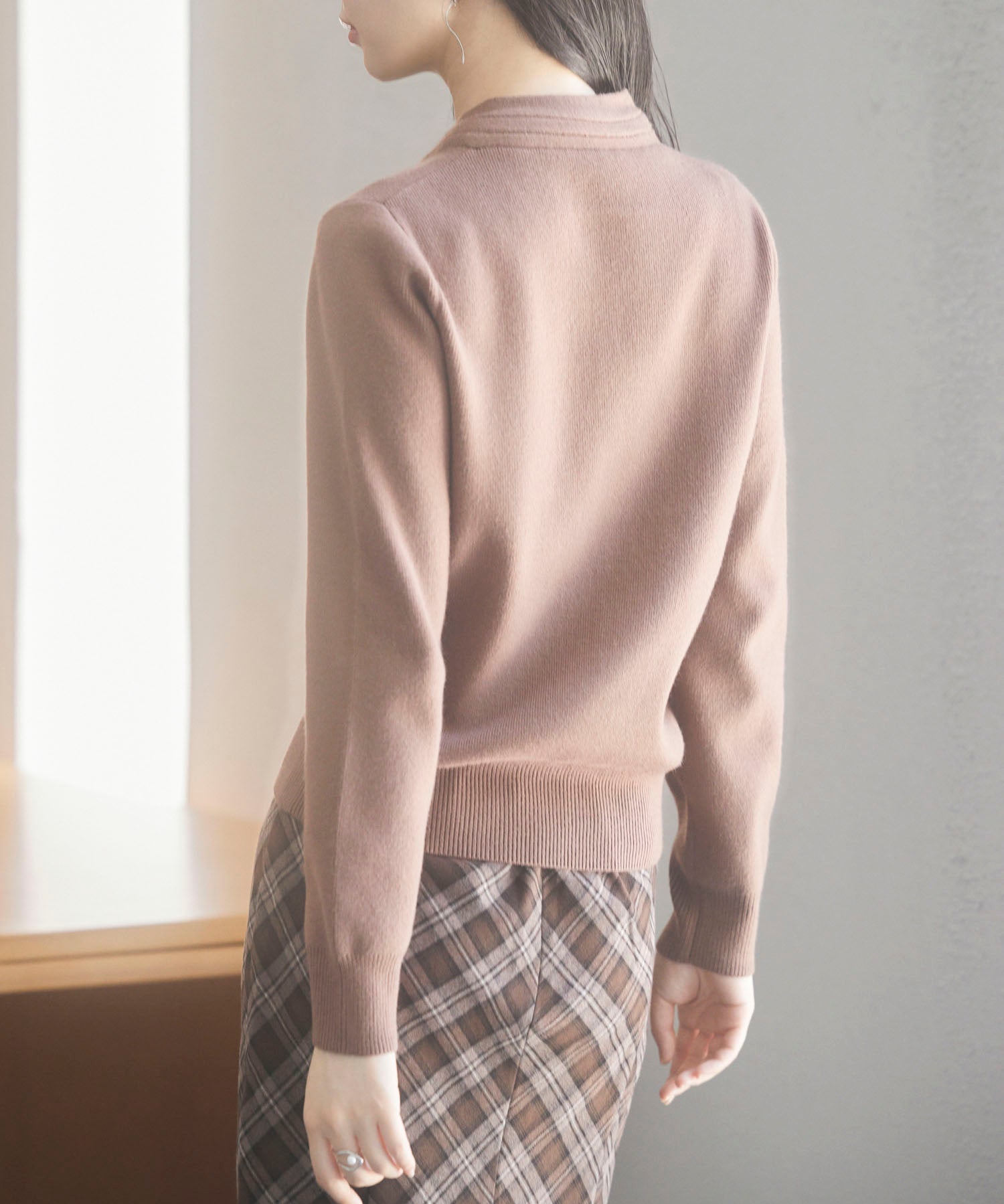 リボンハイゲージ編みニットプルオーバーsdpxyf6581 ブラウン