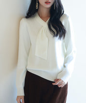 リボンハイゲージ編みニットプルオーバーsdpxyf6581-103-38