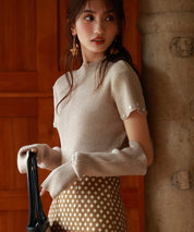 アームウォーマー付き3wayリブニットプルオーバーsdpxyf7023 ベージュ