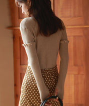 アームウォーマー付き3wayリブニットプルオーバーsdpxyf7023 ベージュ