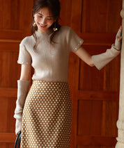 アームウォーマー付き3wayリブニットプルオーバーsdpxyf7023 ベージュ