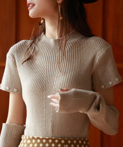 アームウォーマー付き3wayリブニットプルオーバーsdpxyf7023 ベージュ