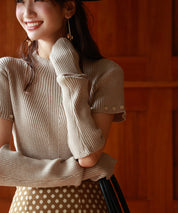 アームウォーマー付き3wayリブニットプルオーバーsdpxyf7023 ベージュ