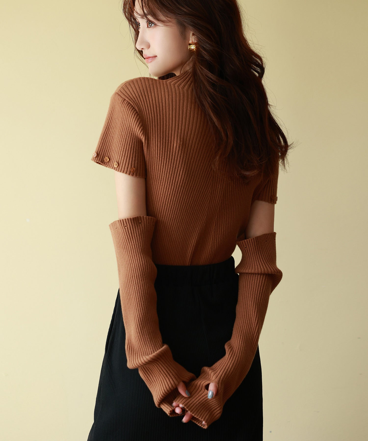 アームウォーマー付き3wayリブニットプルオーバーsdpxyf7023-103-17