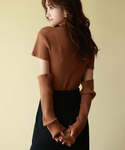 アームウォーマー付き3wayリブニットプルオーバーsdpxyf7023-103-17