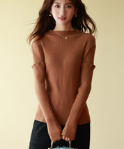 アームウォーマー付き3wayリブニットプルオーバーsdpxyf7023 ブラウン