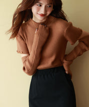 アームウォーマー付き3wayリブニットプルオーバーsdpxyf7023 ブラウン