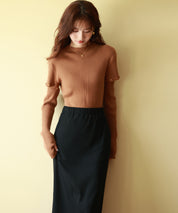 アームウォーマー付き3wayリブニットプルオーバーsdpxyf7023 ブラウン