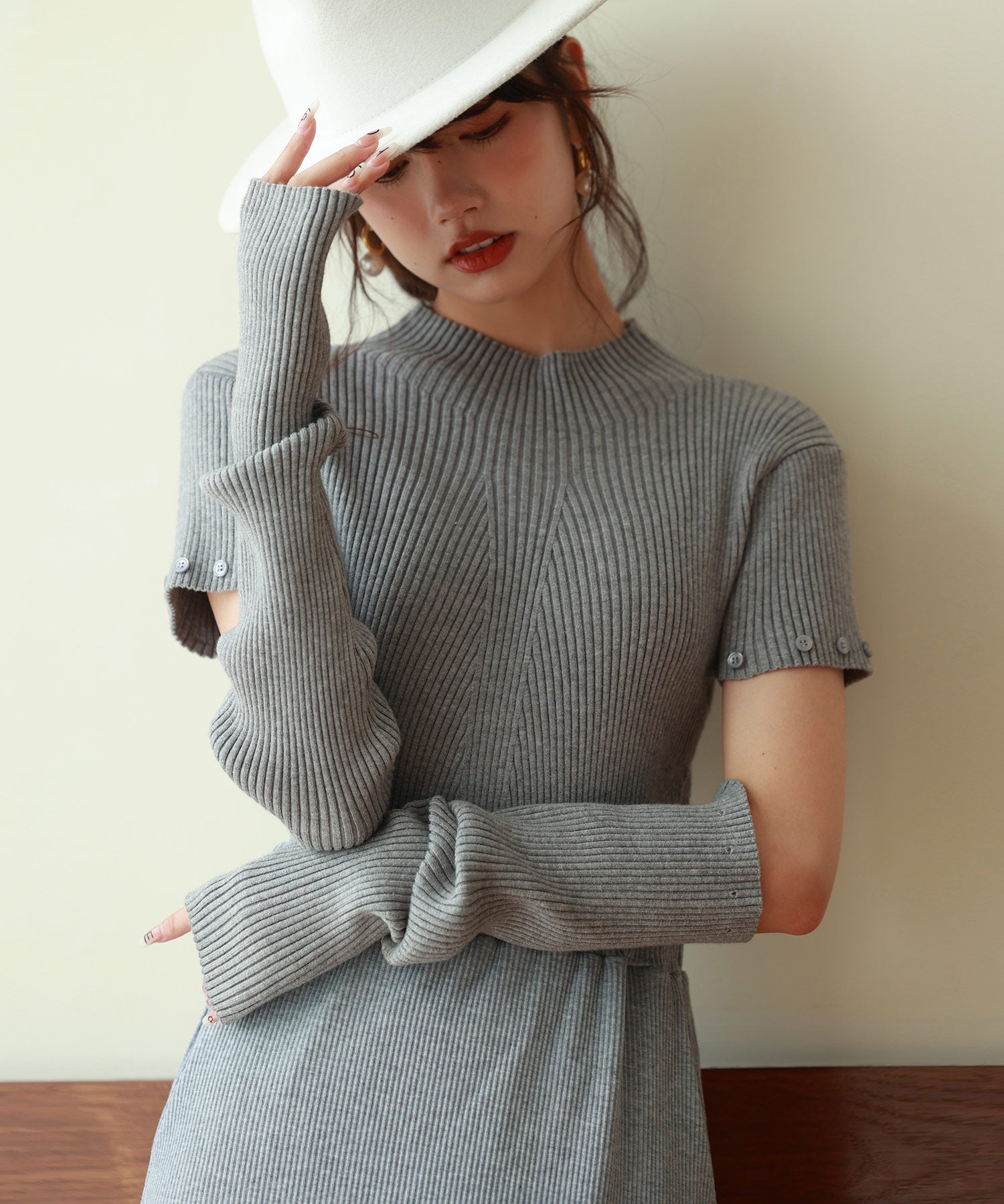 アームウォーマー付き3wayリブニットプルオーバーsdpxyf7023-103-18