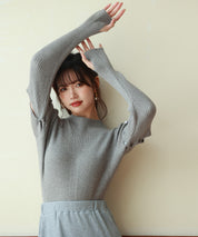 アームウォーマー付き3wayリブニットプルオーバーsdpxyf7023 グレー