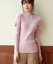 アームウォーマー付き3wayリブニットプルオーバーsdpxyf7023 ピンク