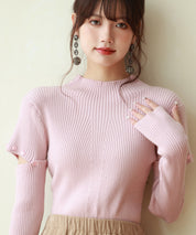アームウォーマー付き3wayリブニットプルオーバーsdpxyf7023 ピンク
