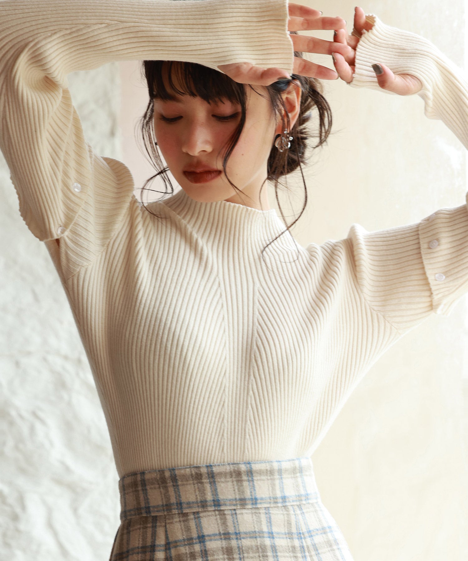 アームウォーマー付き3wayリブニットプルオーバーsdpxyf7023-103-38