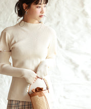 アームウォーマー付き3wayリブニットプルオーバーsdpxyf7023 アイボリー