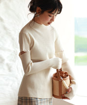 アームウォーマー付き3wayリブニットプルオーバーsdpxyf7023 アイボリー