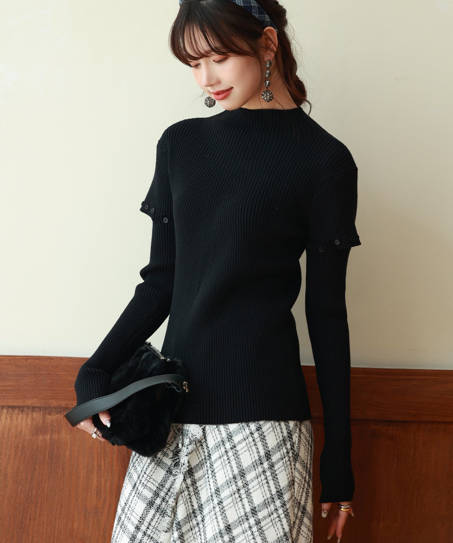 アームウォーマー付き3wayリブニットプルオーバーsdpxyf7023-103-8