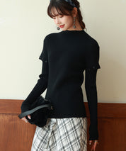 アームウォーマー付き3wayリブニットプルオーバーsdpxyf7023-103-8