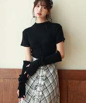 アームウォーマー付き3wayリブニットプルオーバーsdpxyf7023 ブラック