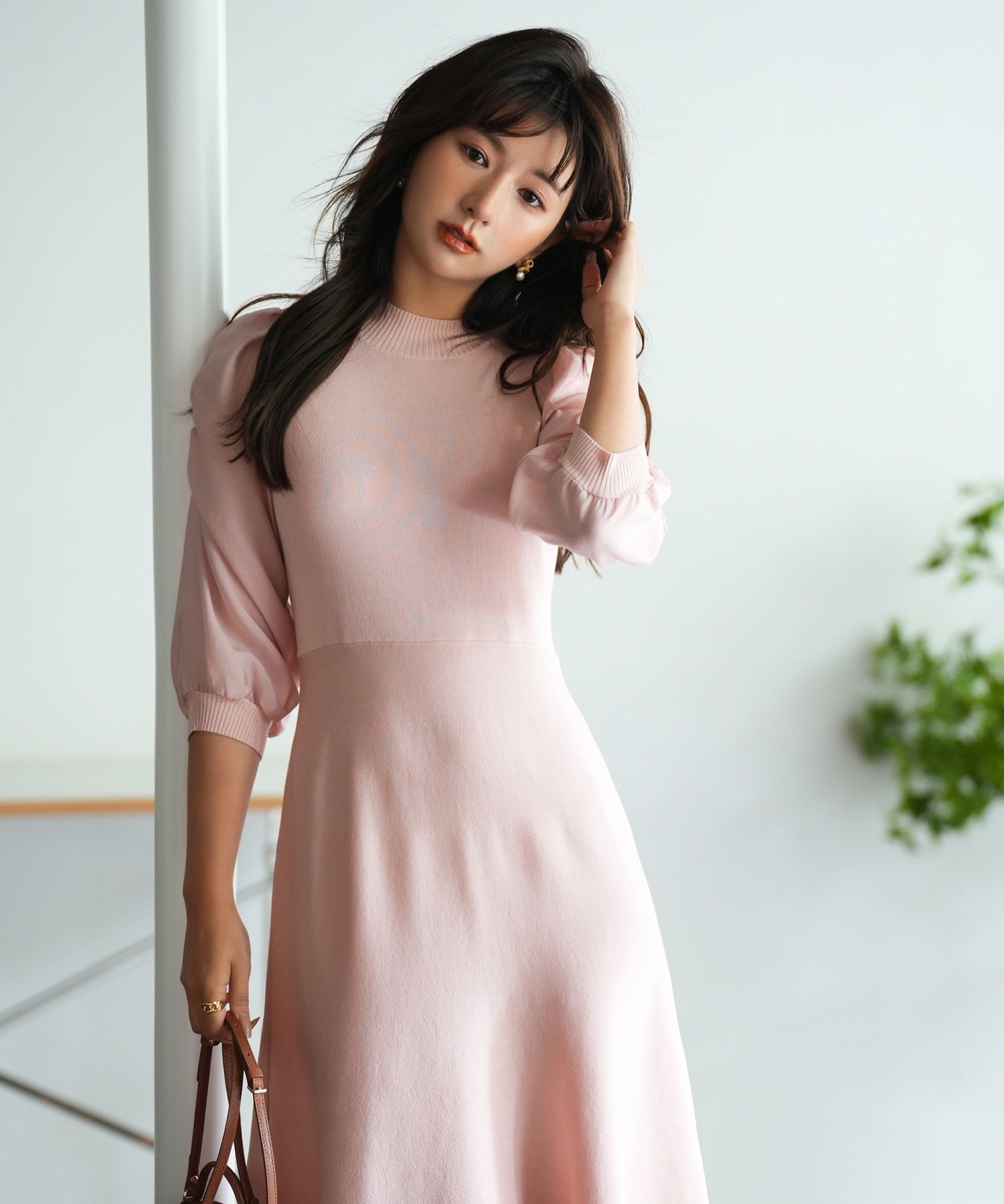 Aラインドッキングニットワンピースsdpxyf9017 ピンク