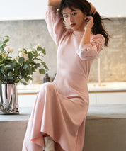 Aラインドッキングニットワンピースsdpxyf9017 ピンク